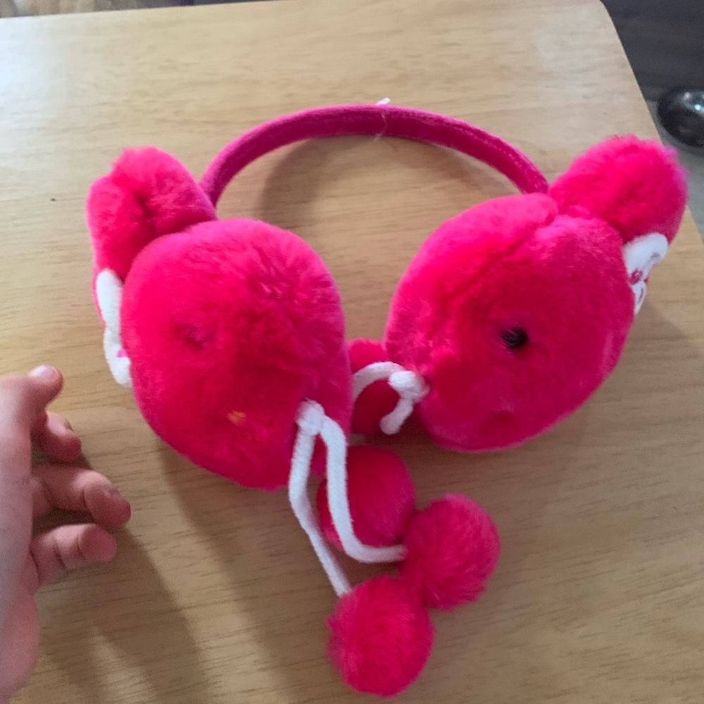 Pink Plush Kids Ear Muffs
